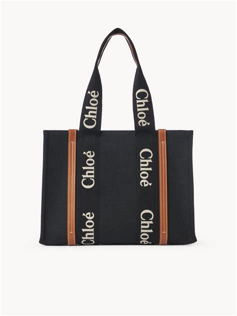 chloe woody medium black|chloe woody tote bags.